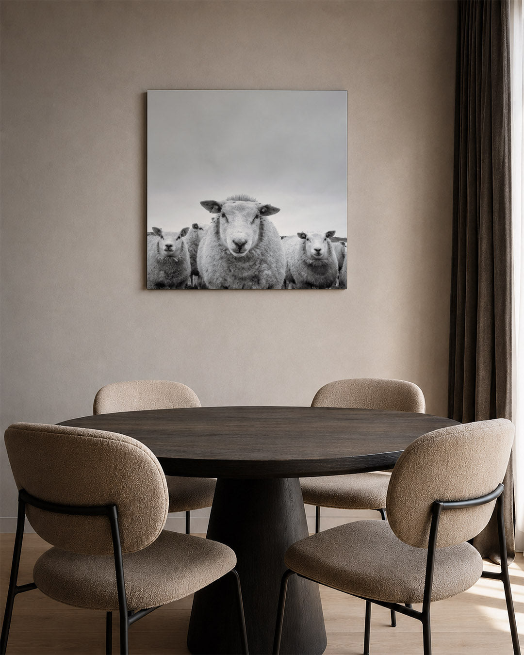 Schapenportret Kunstwerk
