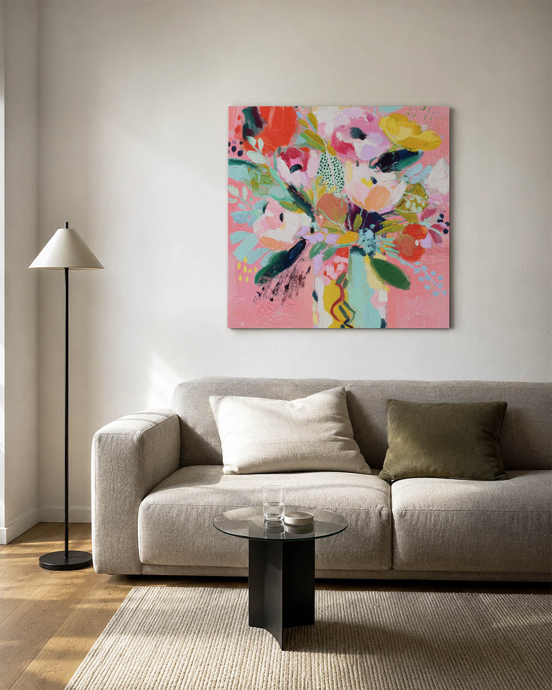 Kleurrijke bloemexplosie Kunstwerk