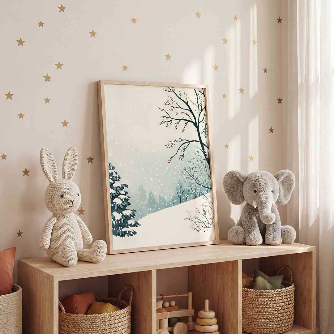 Winterlandschap met sneeuw Poster