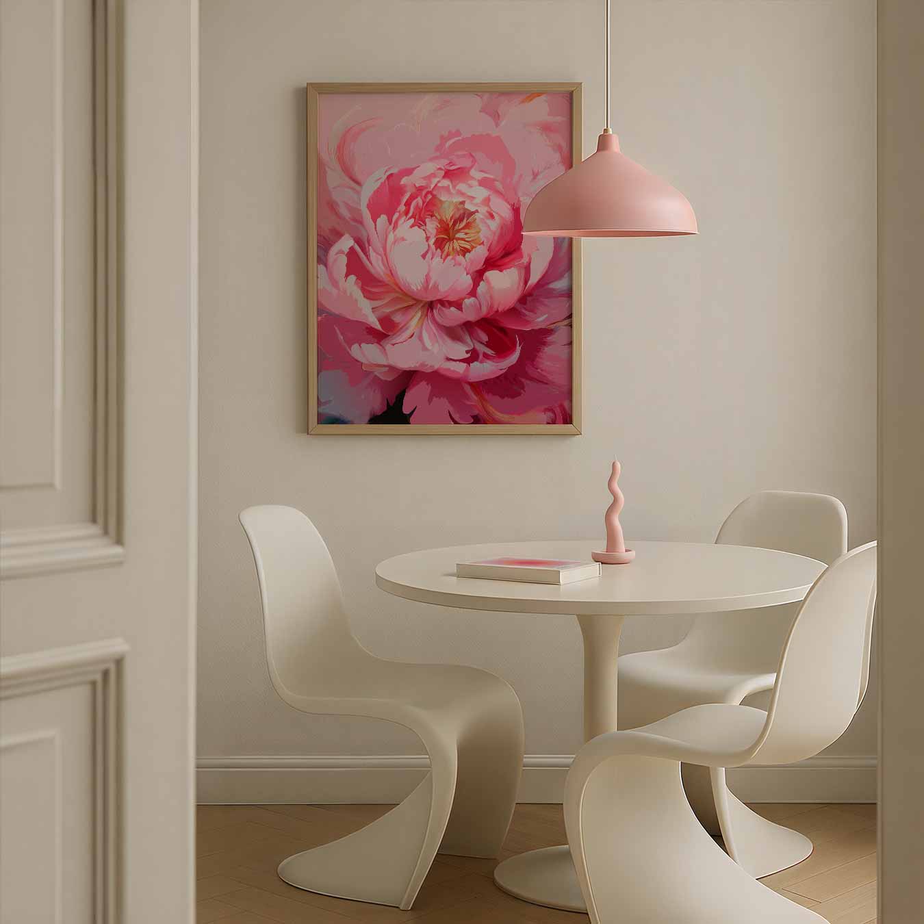 Roze Bloembloesem Kunstposter-WallArtistic