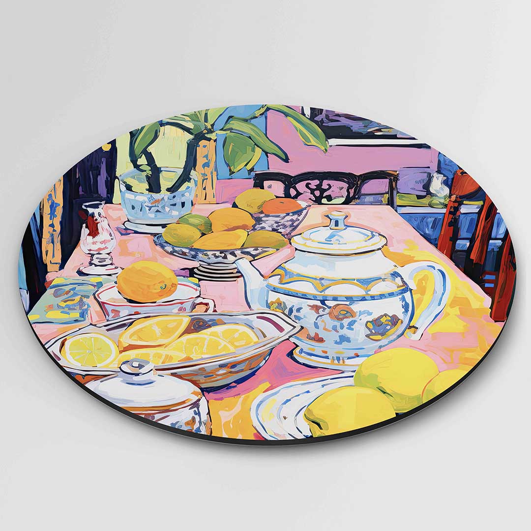 Citrus en servies Muurcirkel