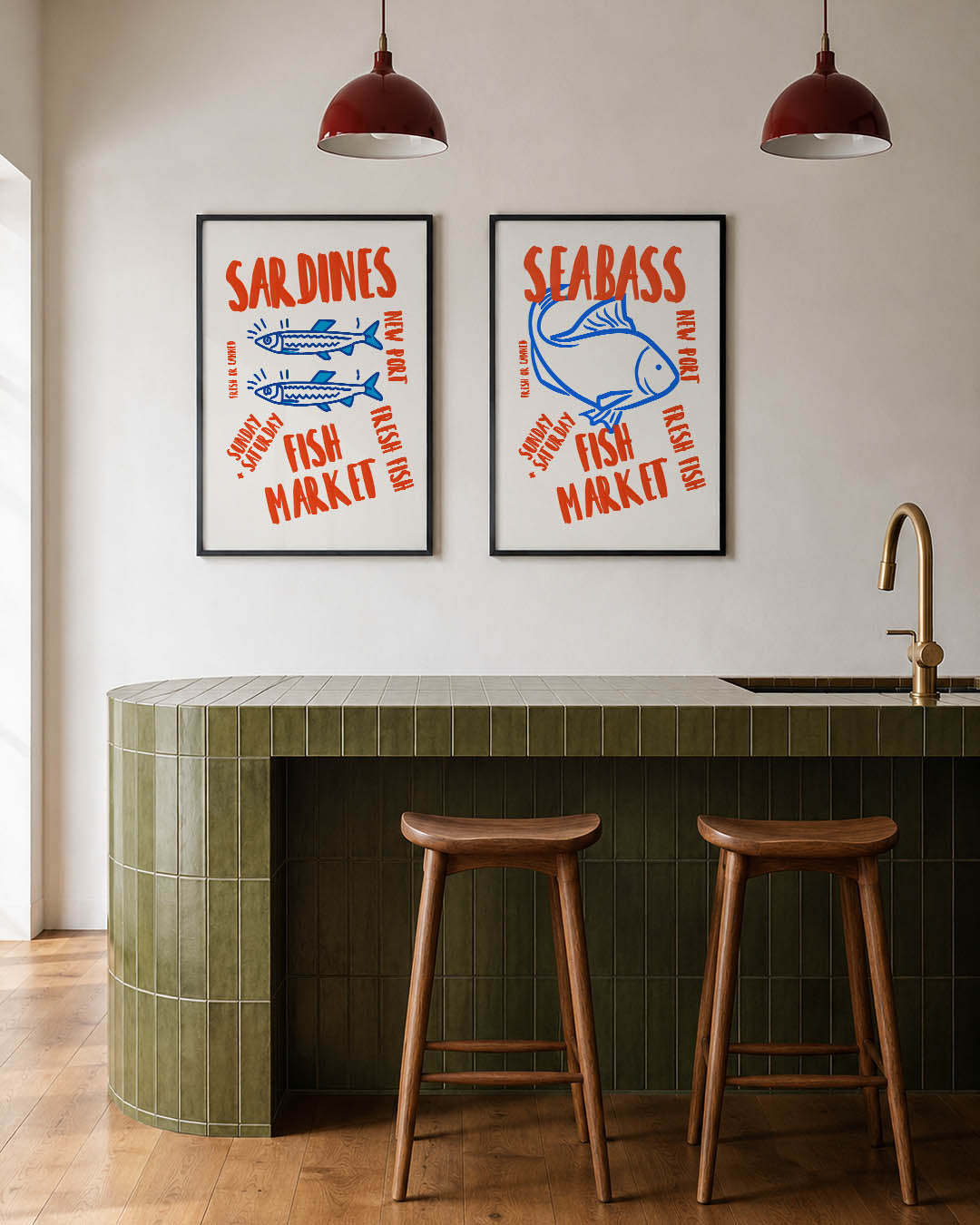 Vissen en letters Posterset