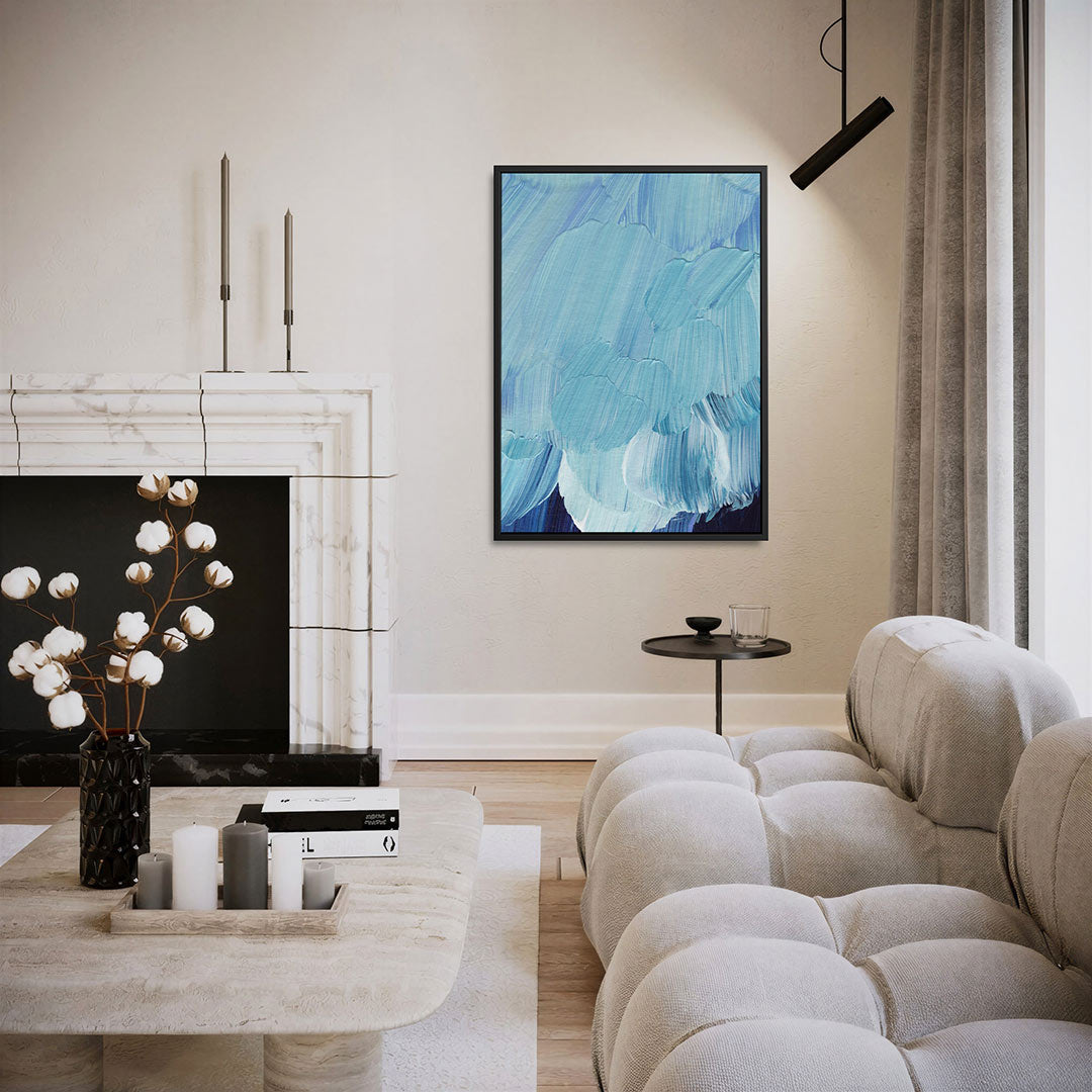 Vloeiende blauwe bewegingen Kunstwerk