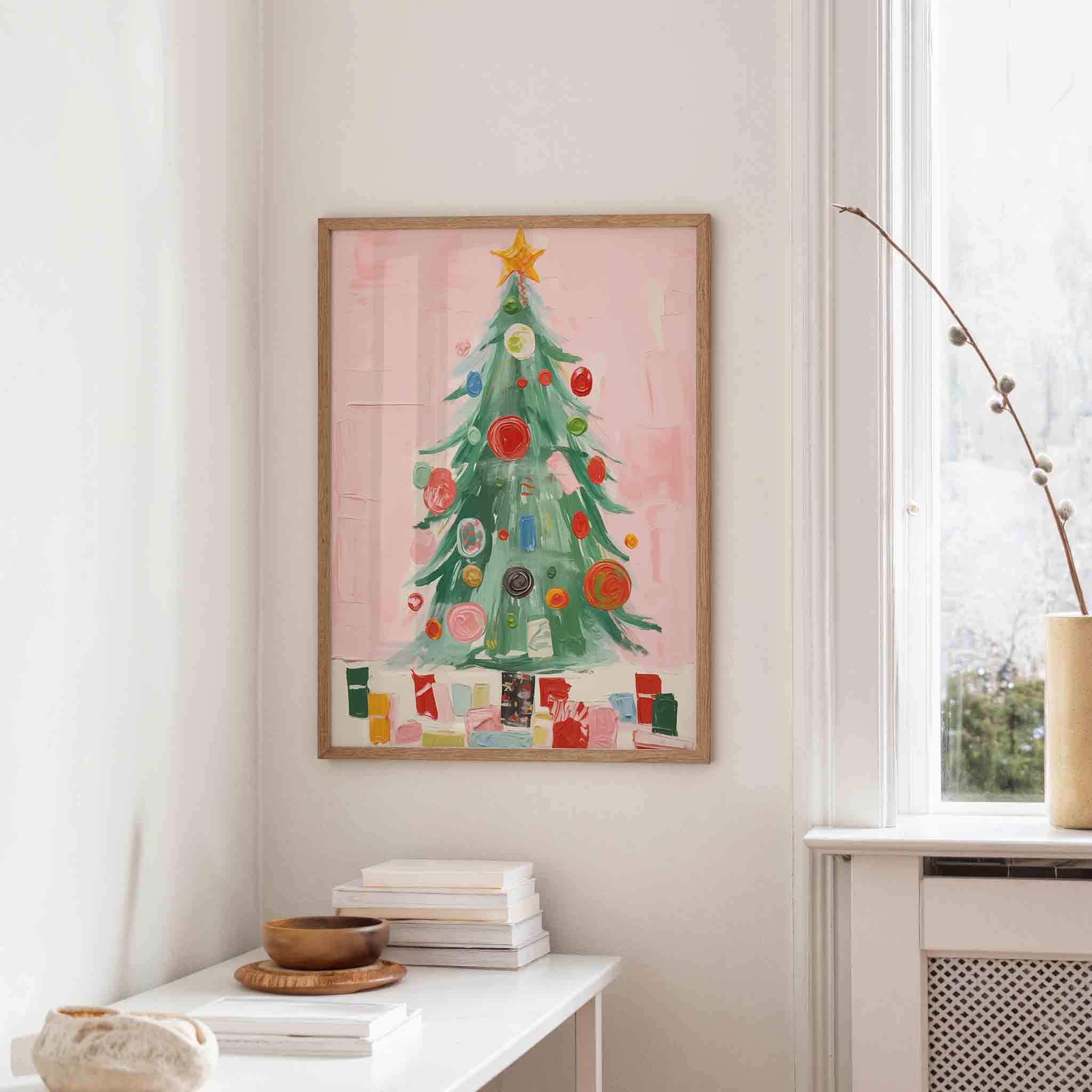 Kerstboom met versieringen Poster