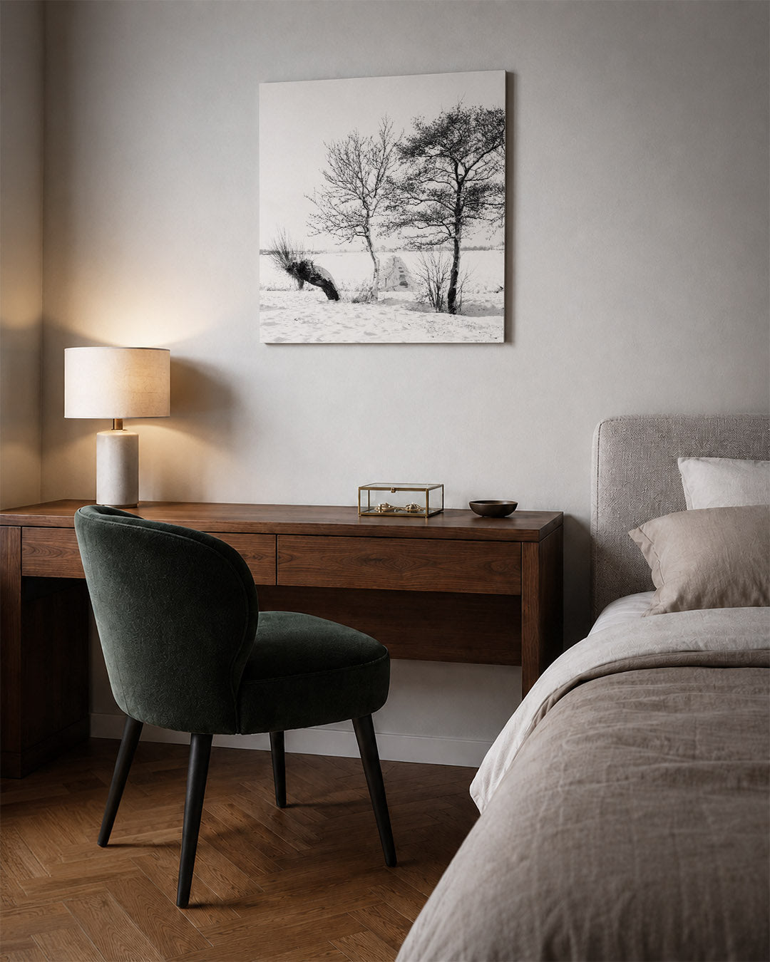 Winterlandschap met bomen Kunstwerk