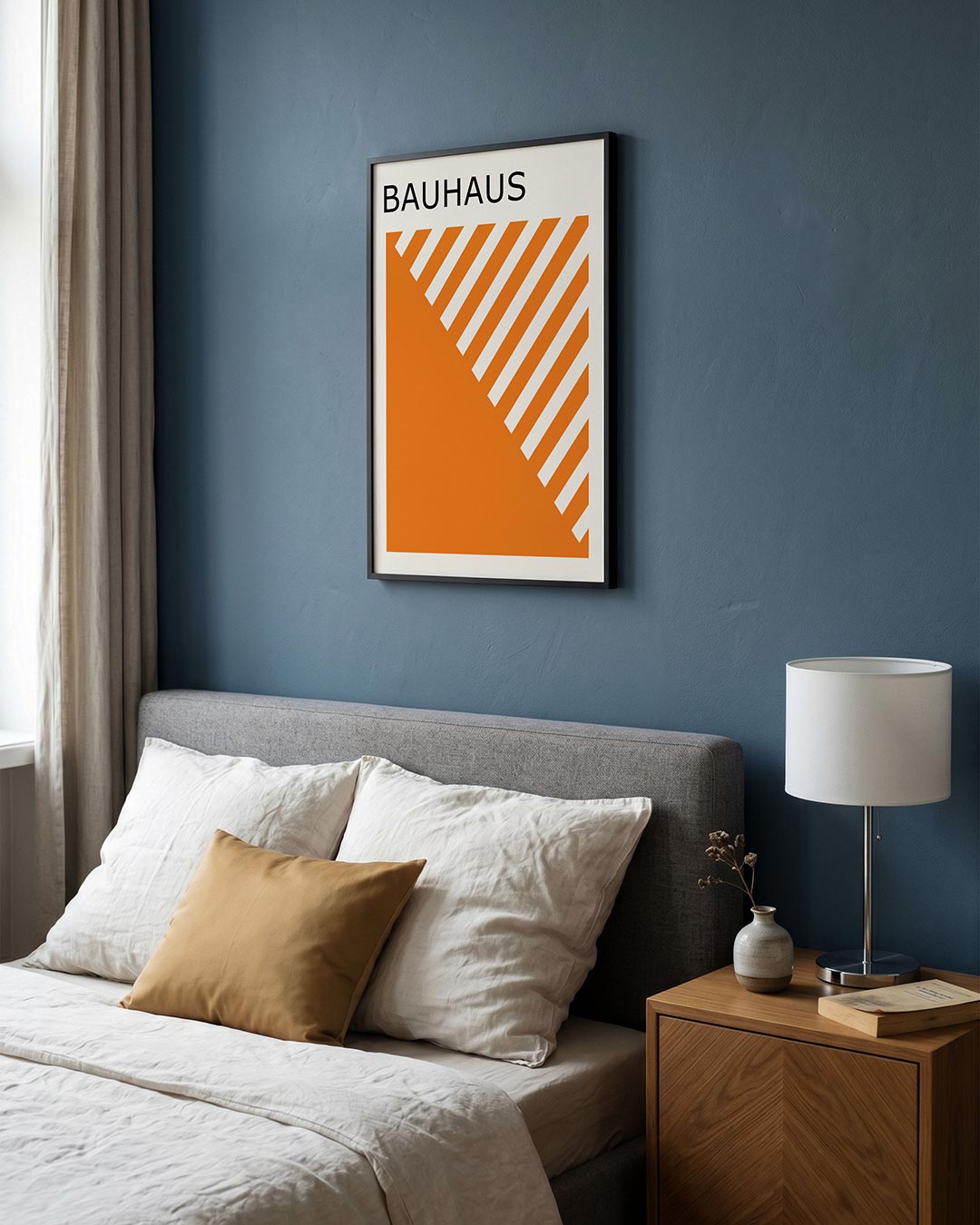 Oranje lijnenspel Poster