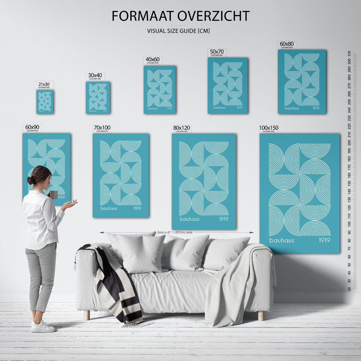Cirkelpatroon en lijnen Poster