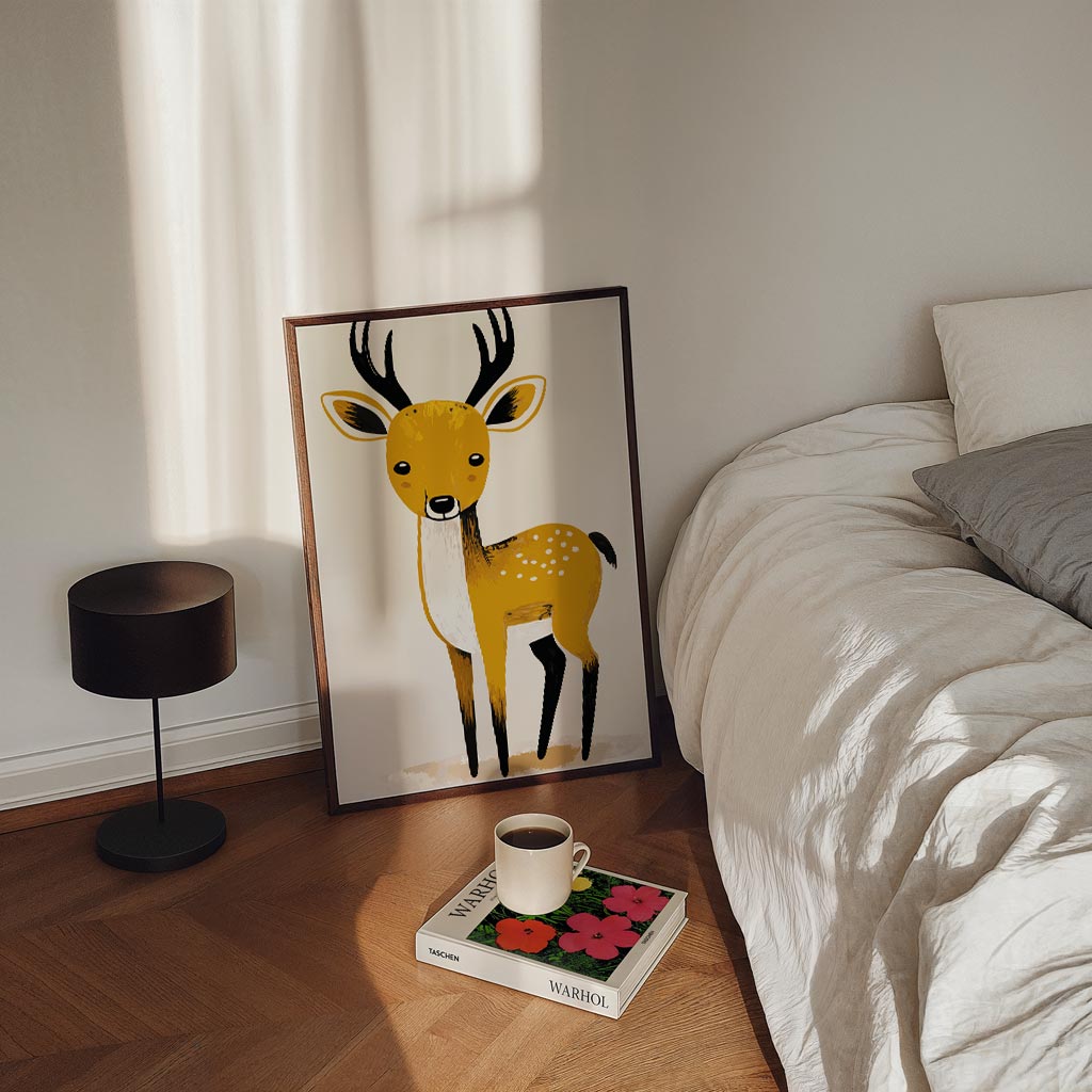 Schattige Hert Poster voor Kinderkamer Poster-WallArtistic