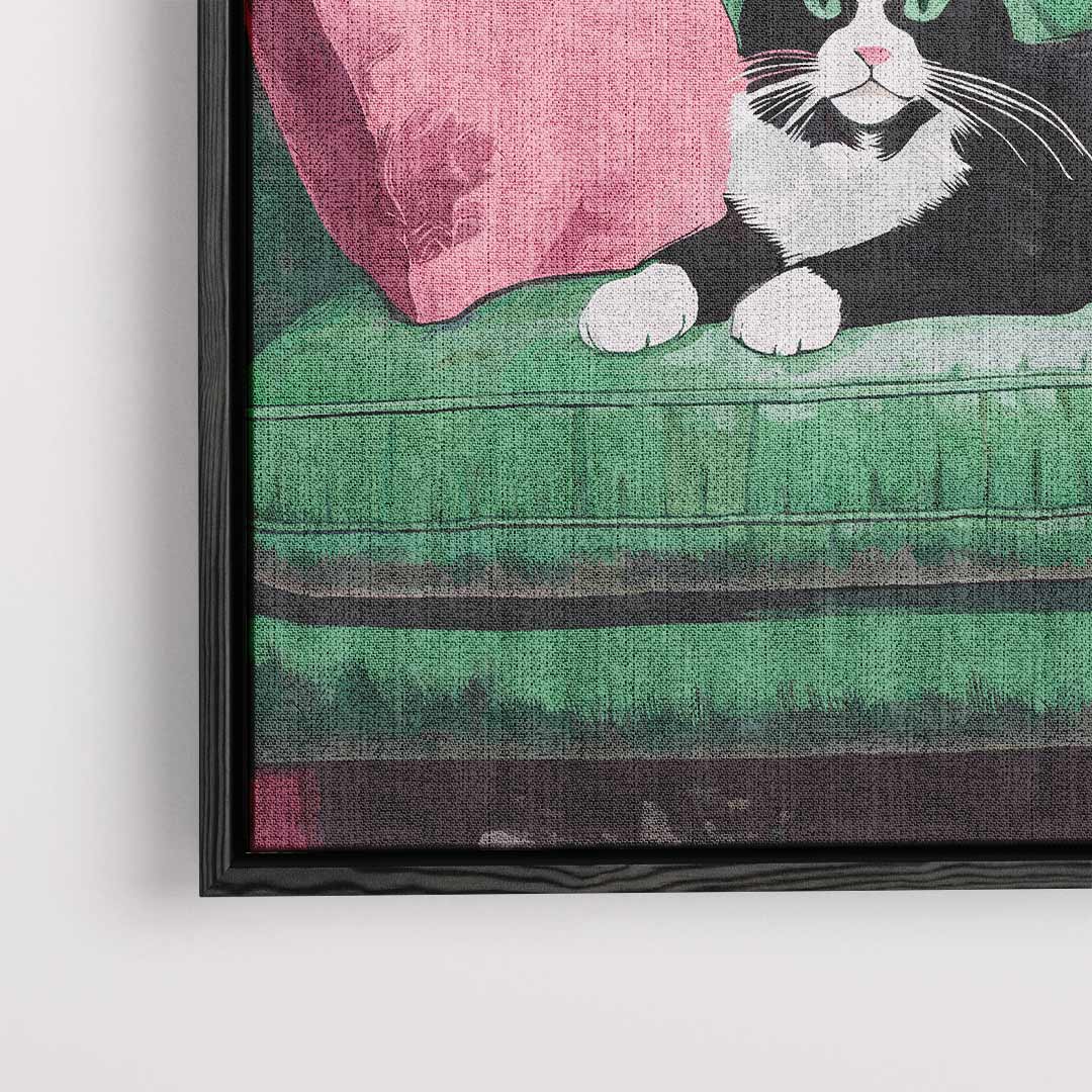 Cat on Green Bench Artwork