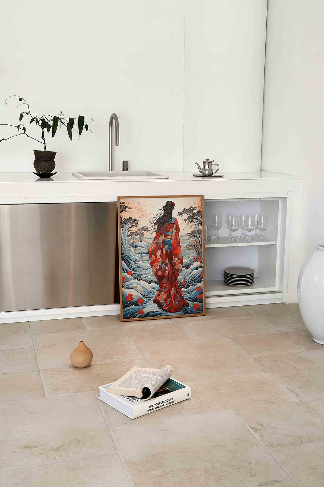 Vrouw in kimono Poster