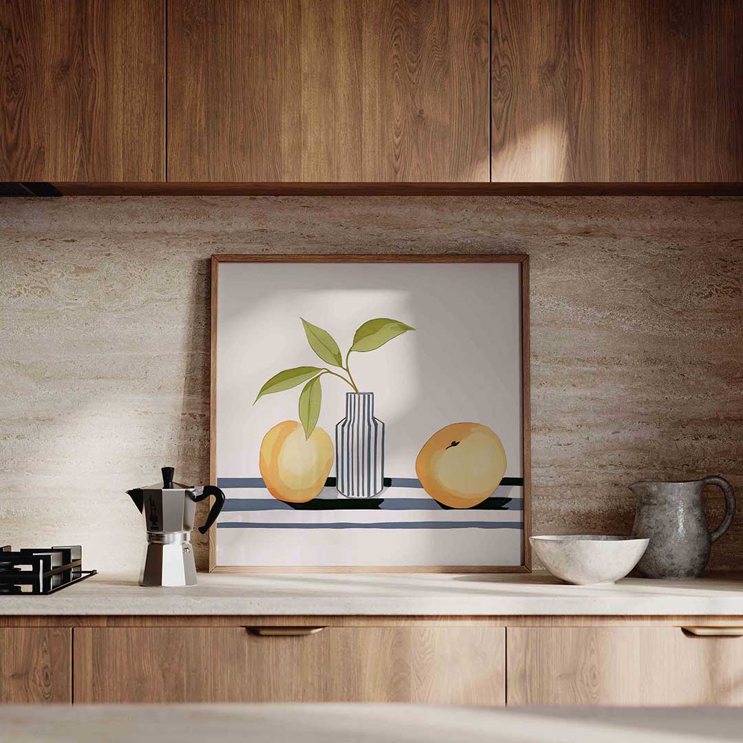 Fruit en vaas Poster