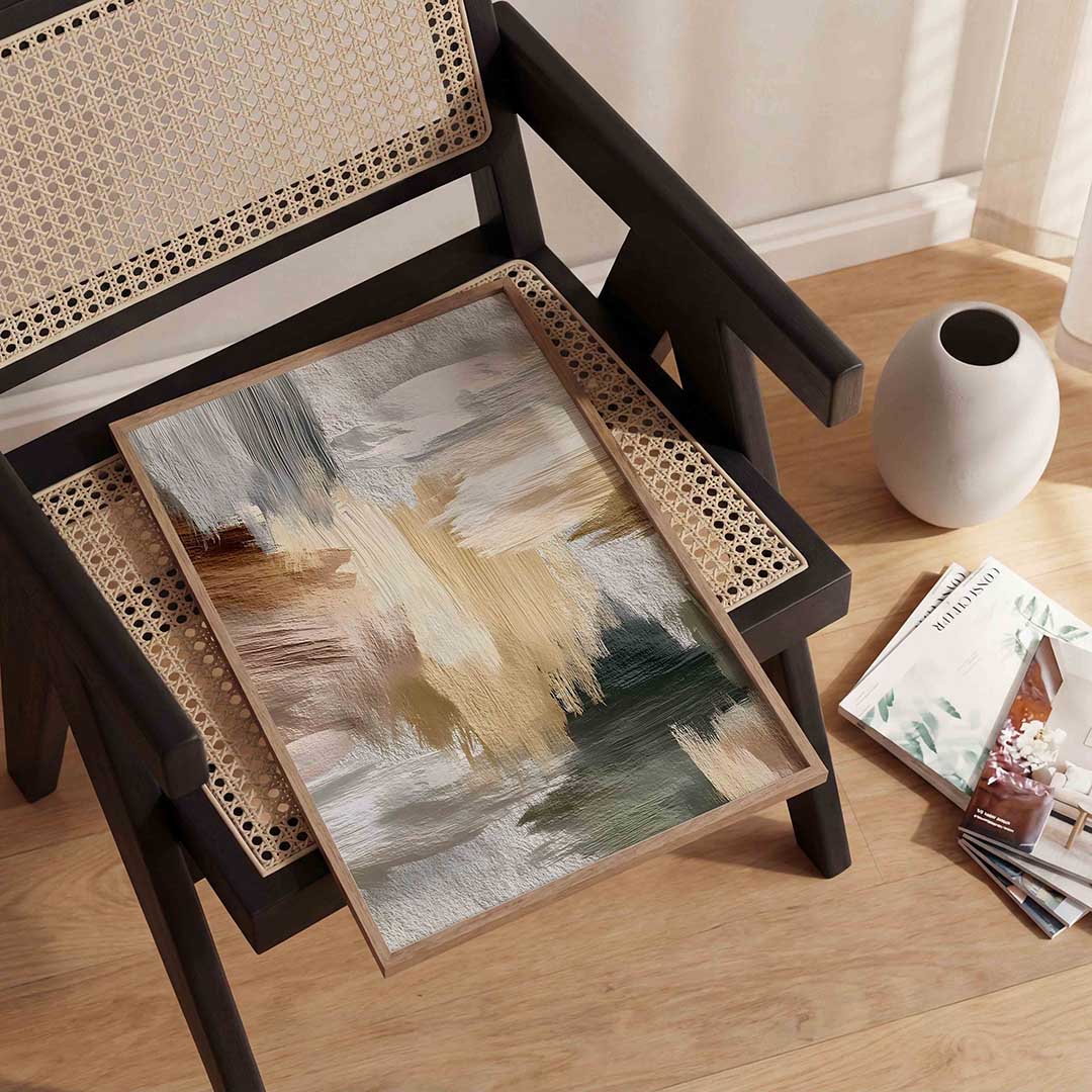 Abstracte penseelstreken Poster