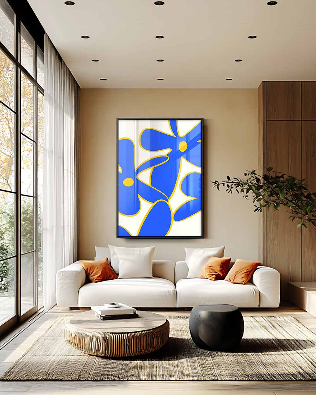 Bloemenpracht in Blauw Kunstwerk-canvas-dibond-plexiglas-wanddecoratie-WallArtistic