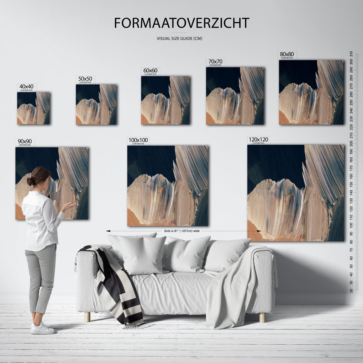 Abstracte penseelstreken Poster