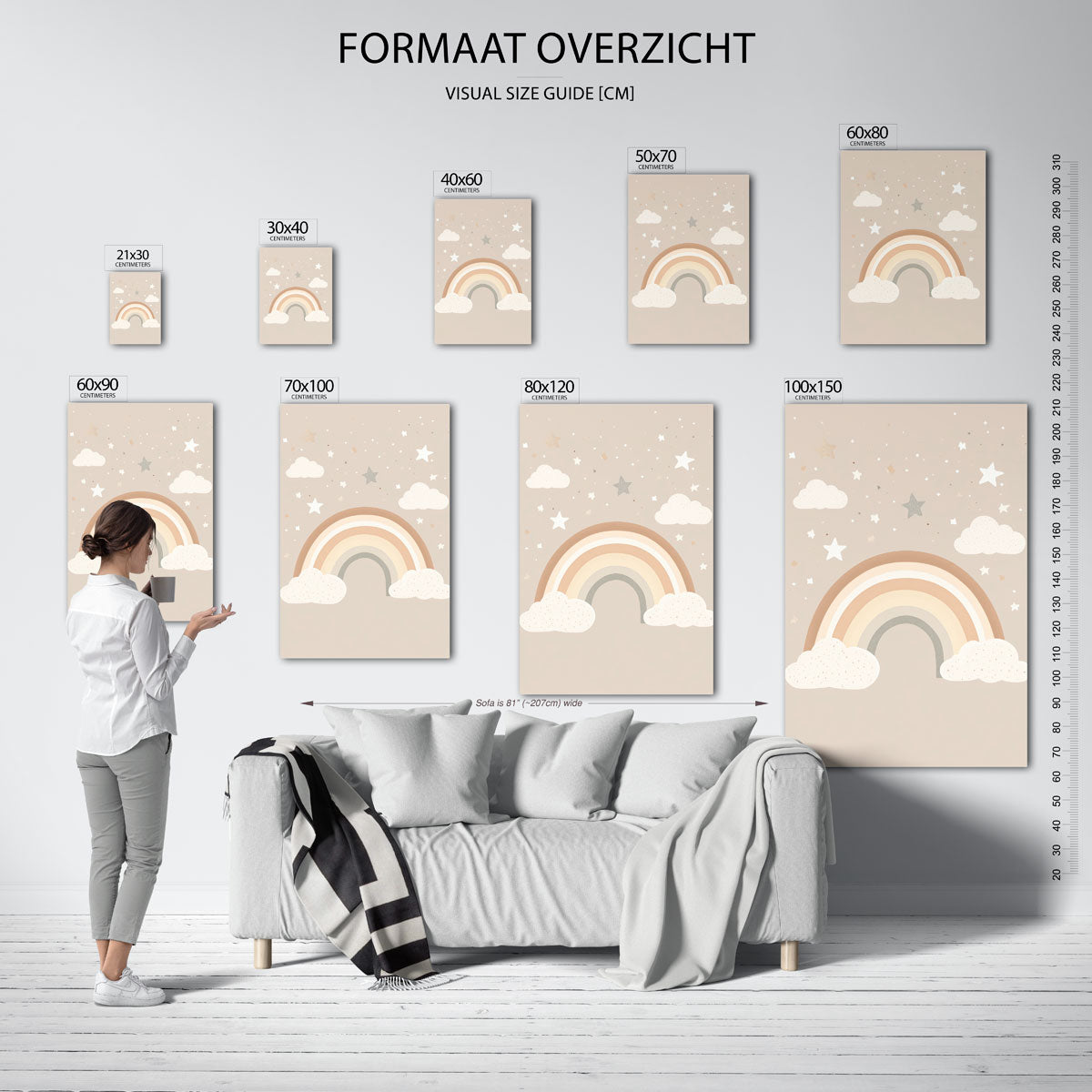 Regenboog en sterren Poster