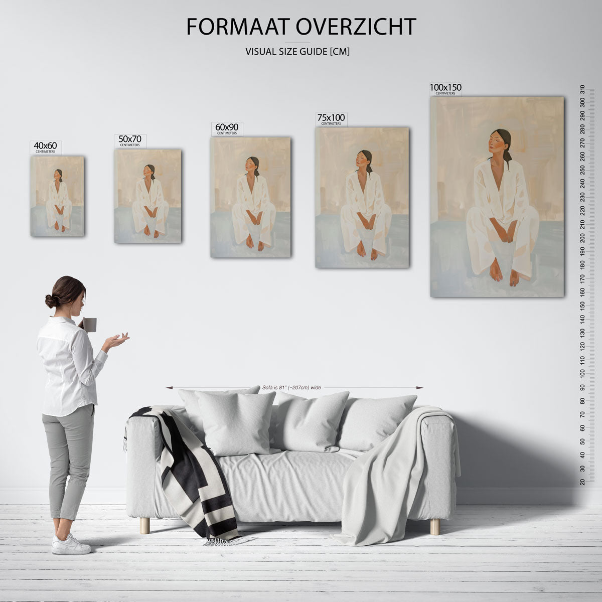 Rustige zittende vrouw Kunstwerk