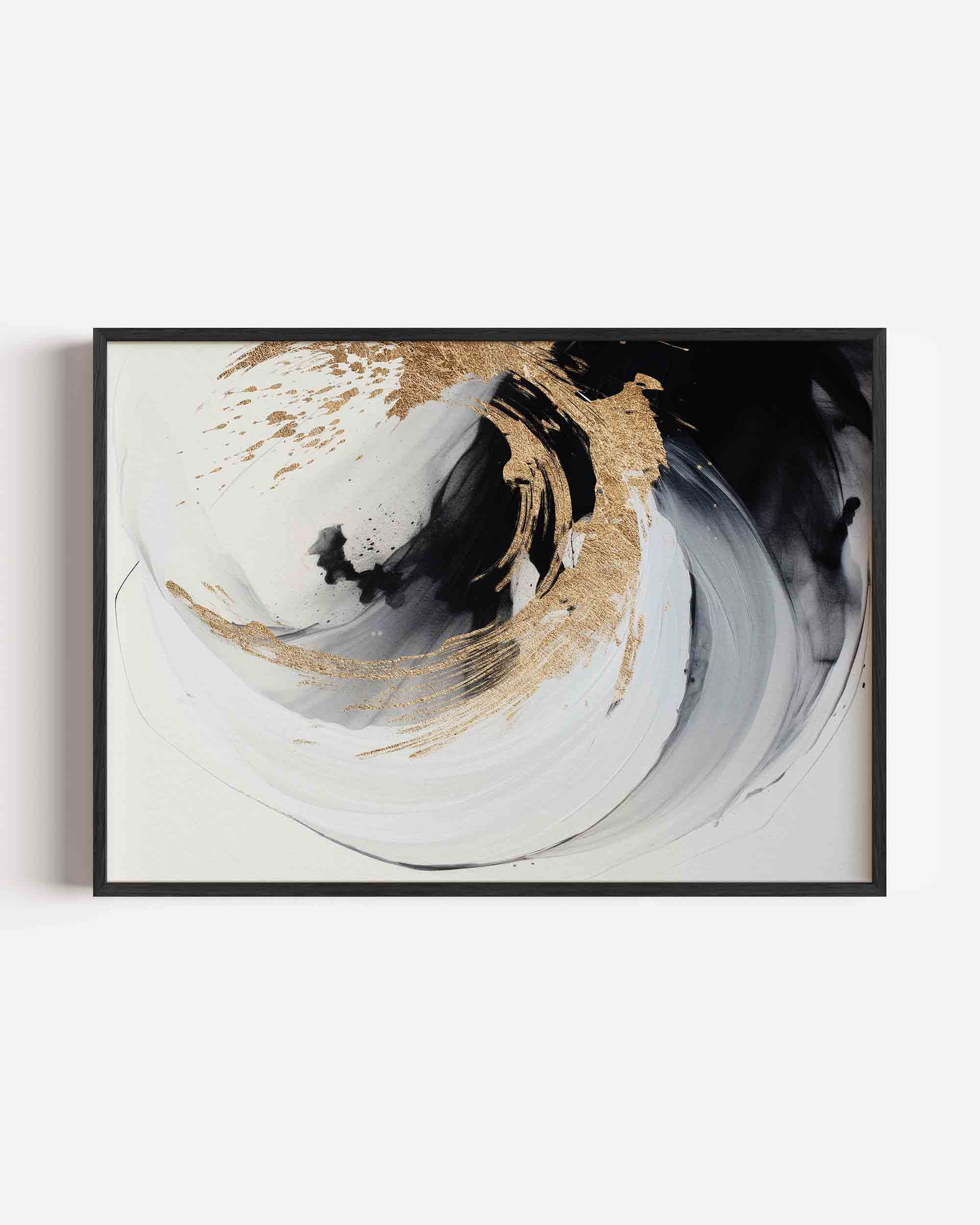 Abstracte zwart en goud Poster