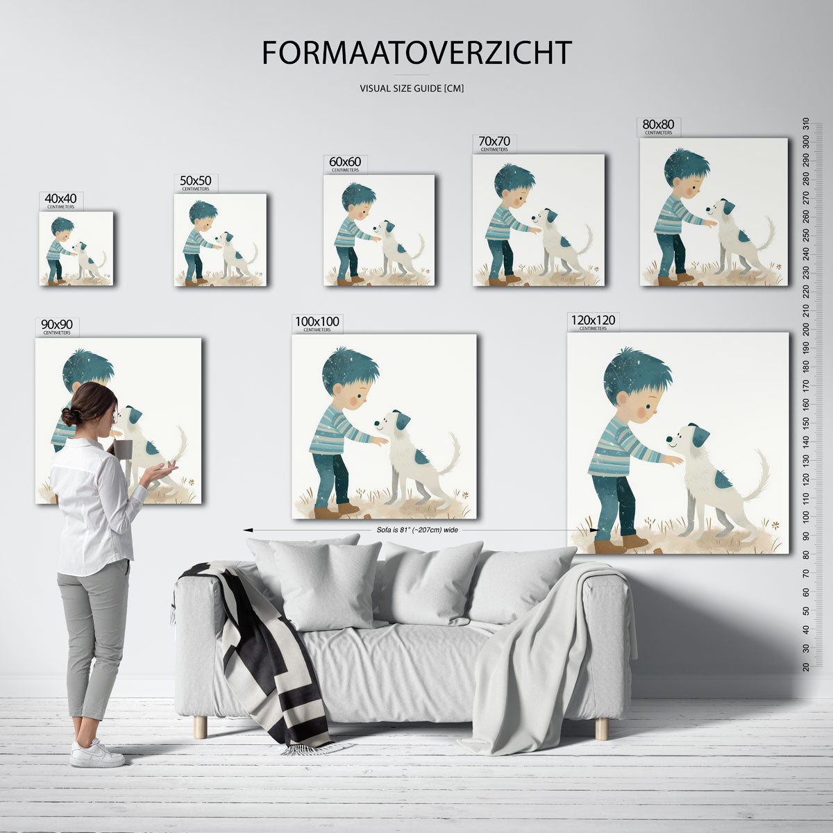 Jongen met hond Poster