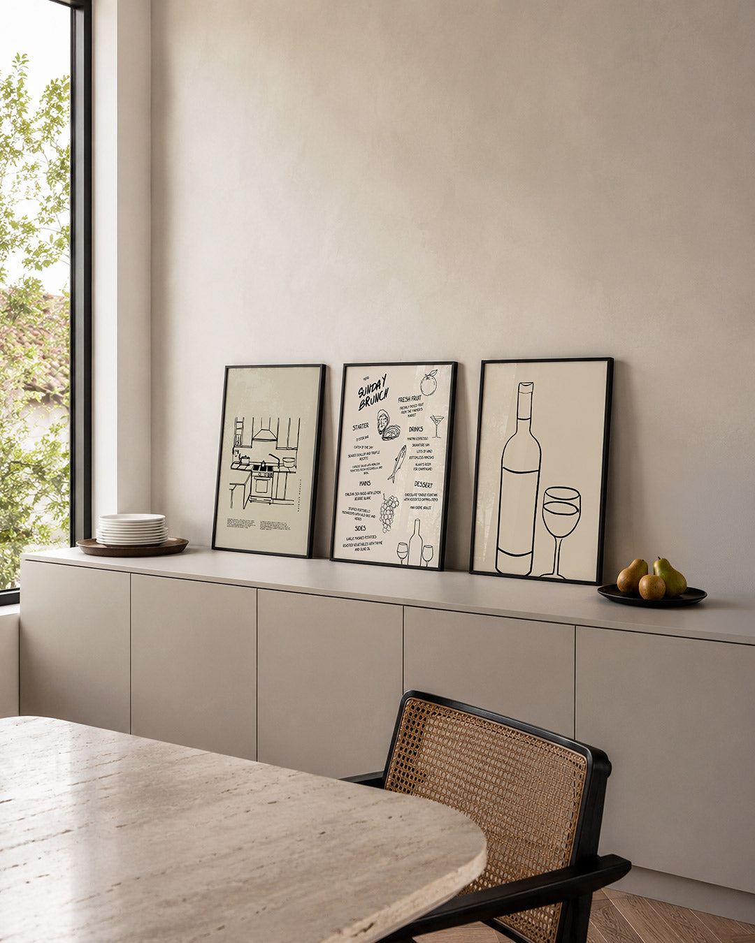 Keukenlijnenspel Posterset