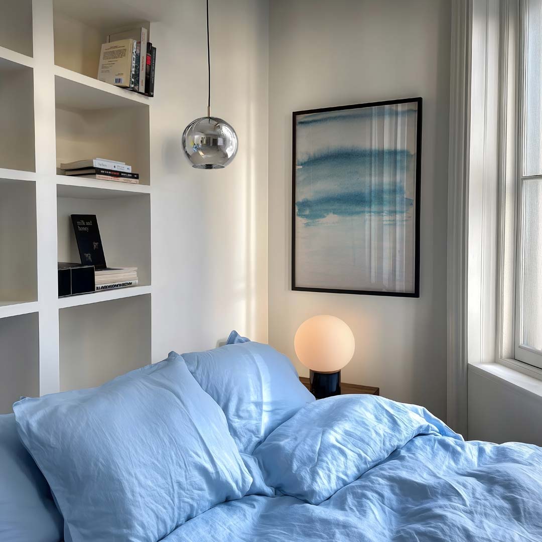 Dromerige Blauwe Waterverfposter-WallArtistic