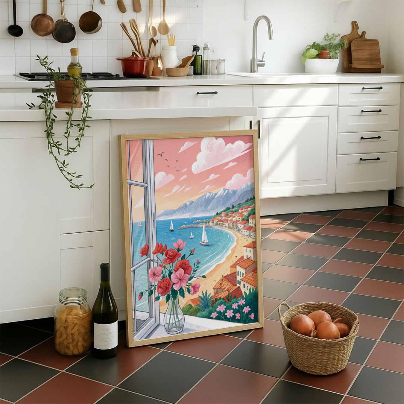 Betoverende Mediterrane Uitzicht Poster-WallArtistic