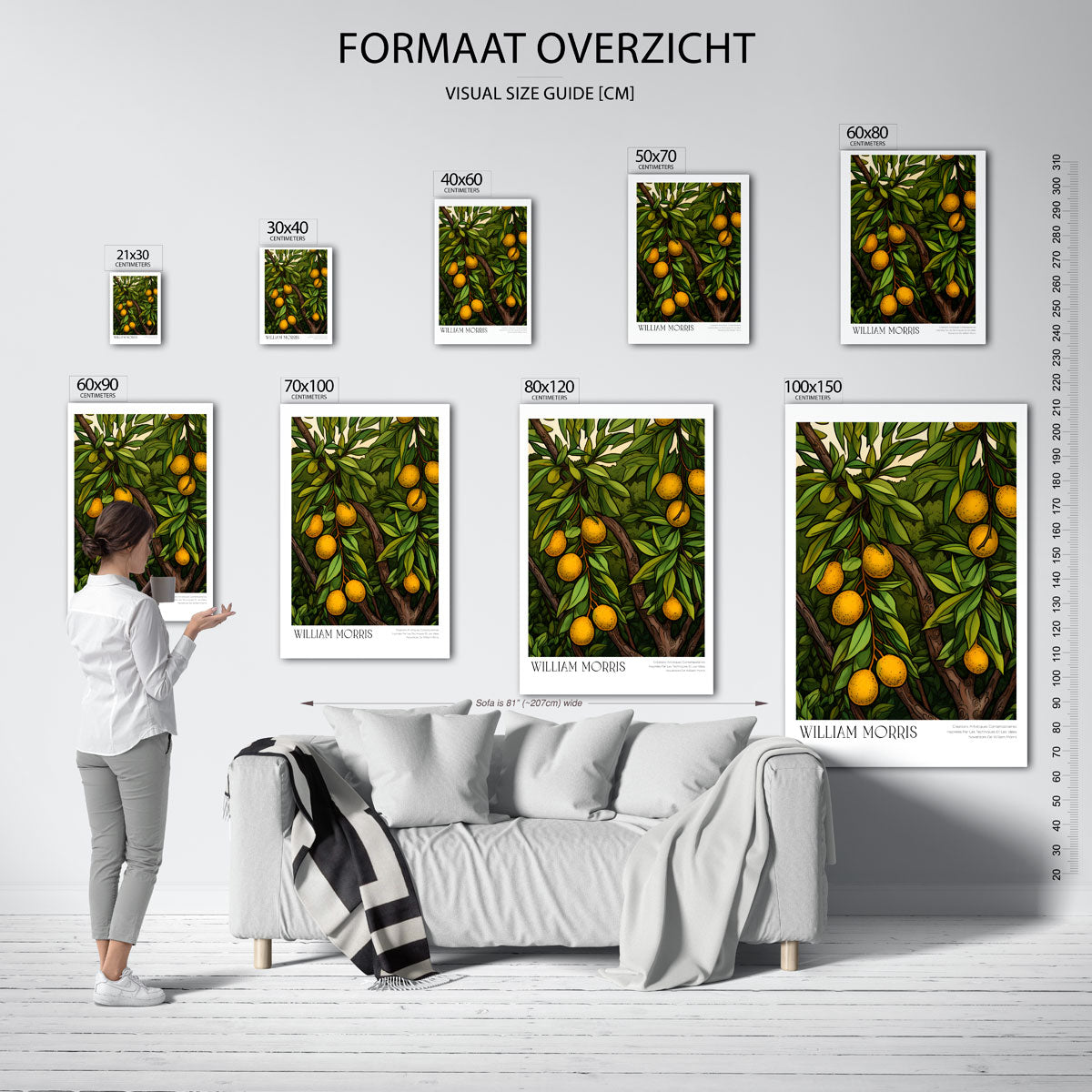Citrusboom met bladeren Poster