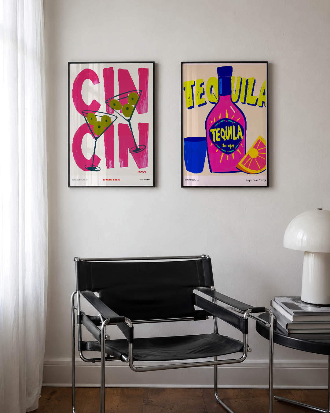 Vrolijke cocktailkleuren Posterset