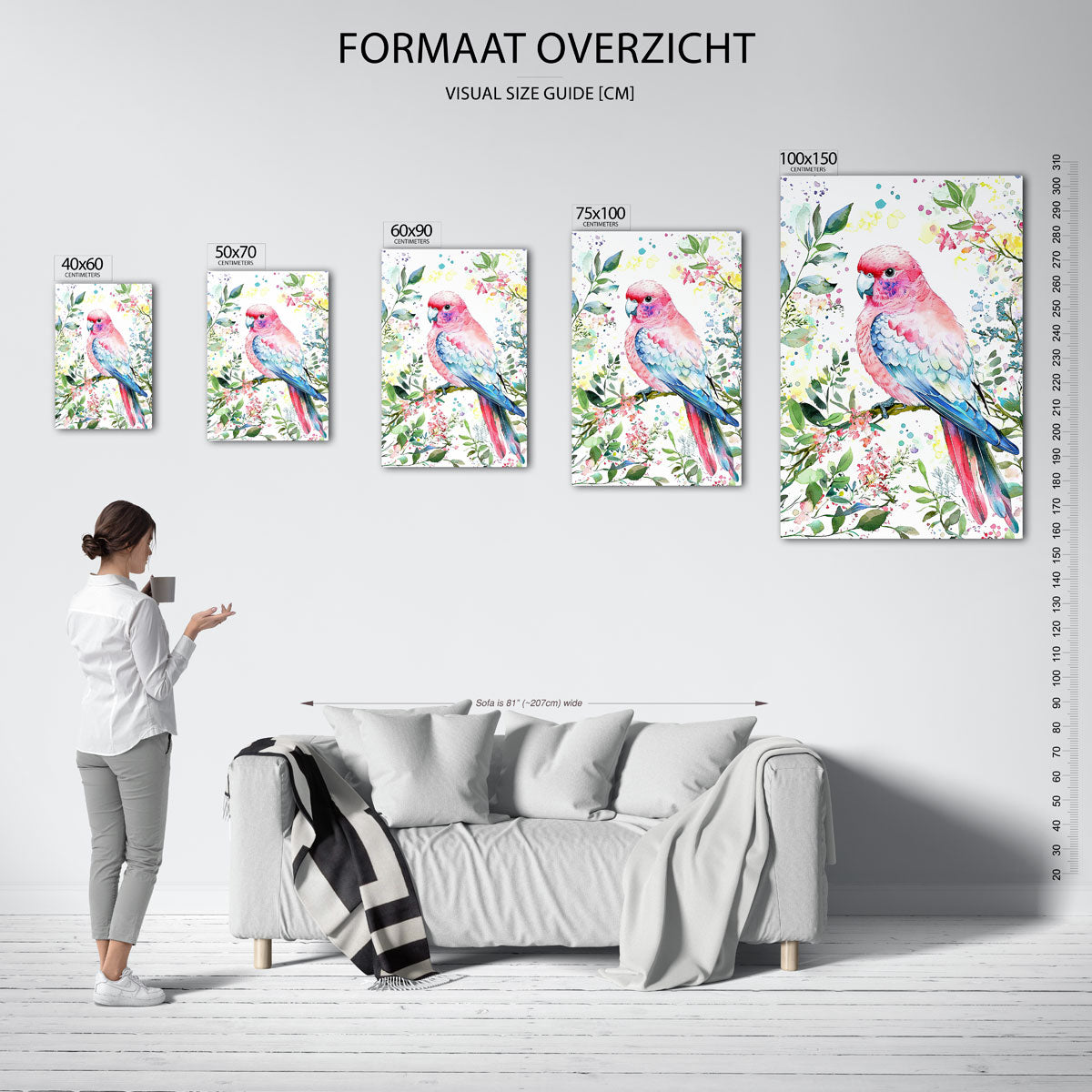 Vrolijke vogel illustratie Kunstwerk