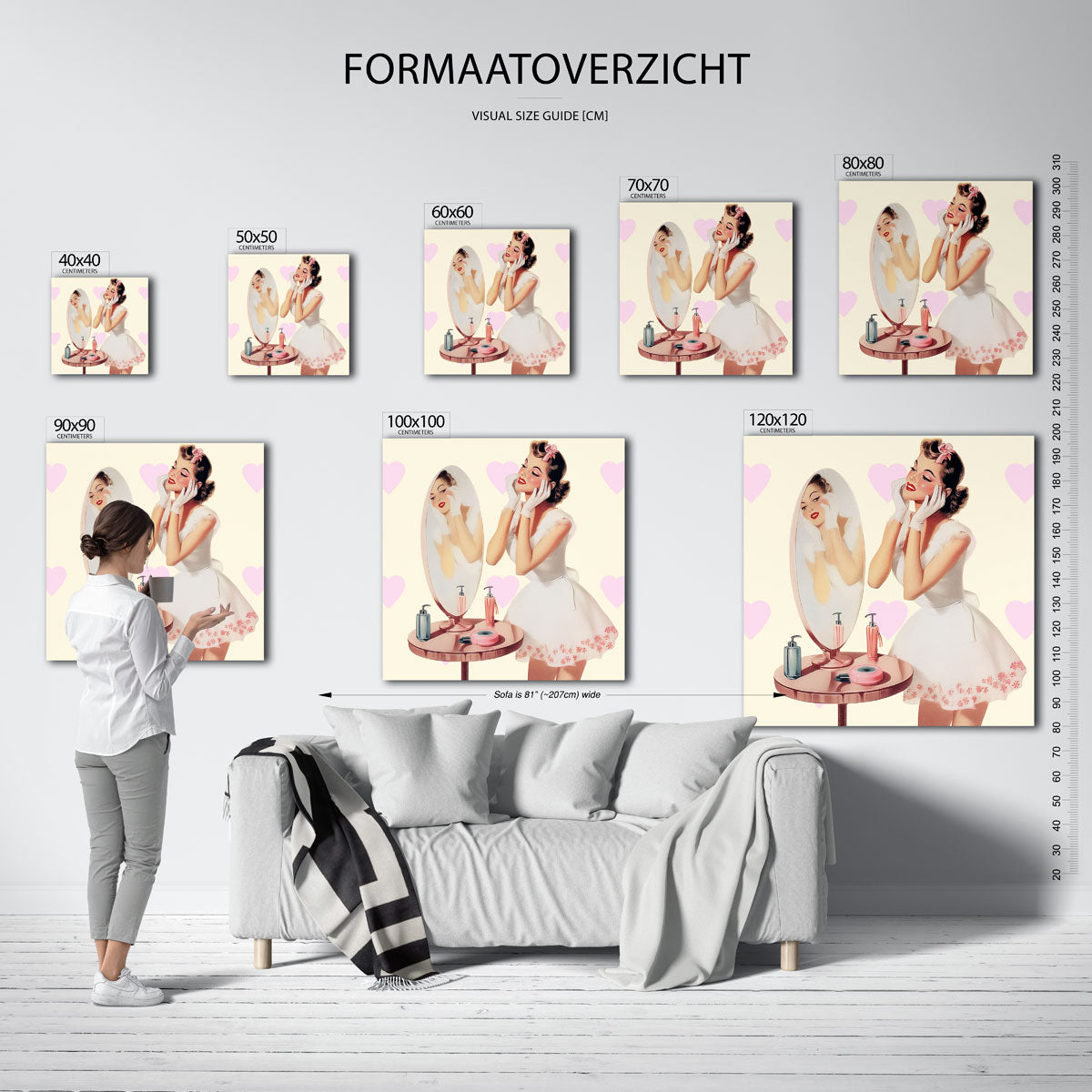 Vrouw bij kaptafel Poster