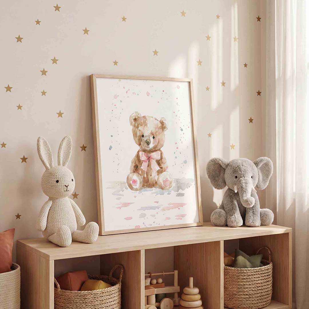 Zittende teddybeer Poster