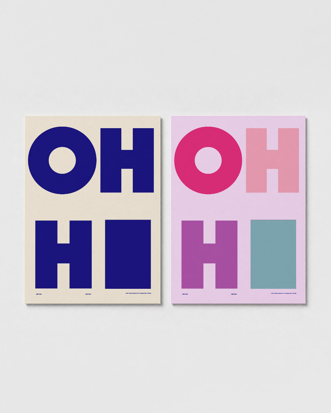 Blauwe lettervormen Posterset
