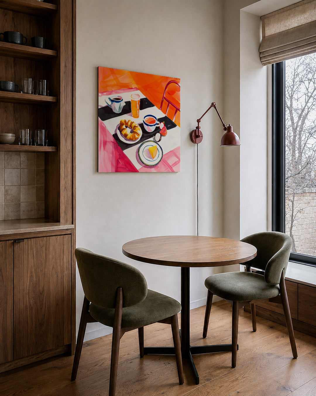 Kleurrijk ontbijt tafereel Kunstwerk