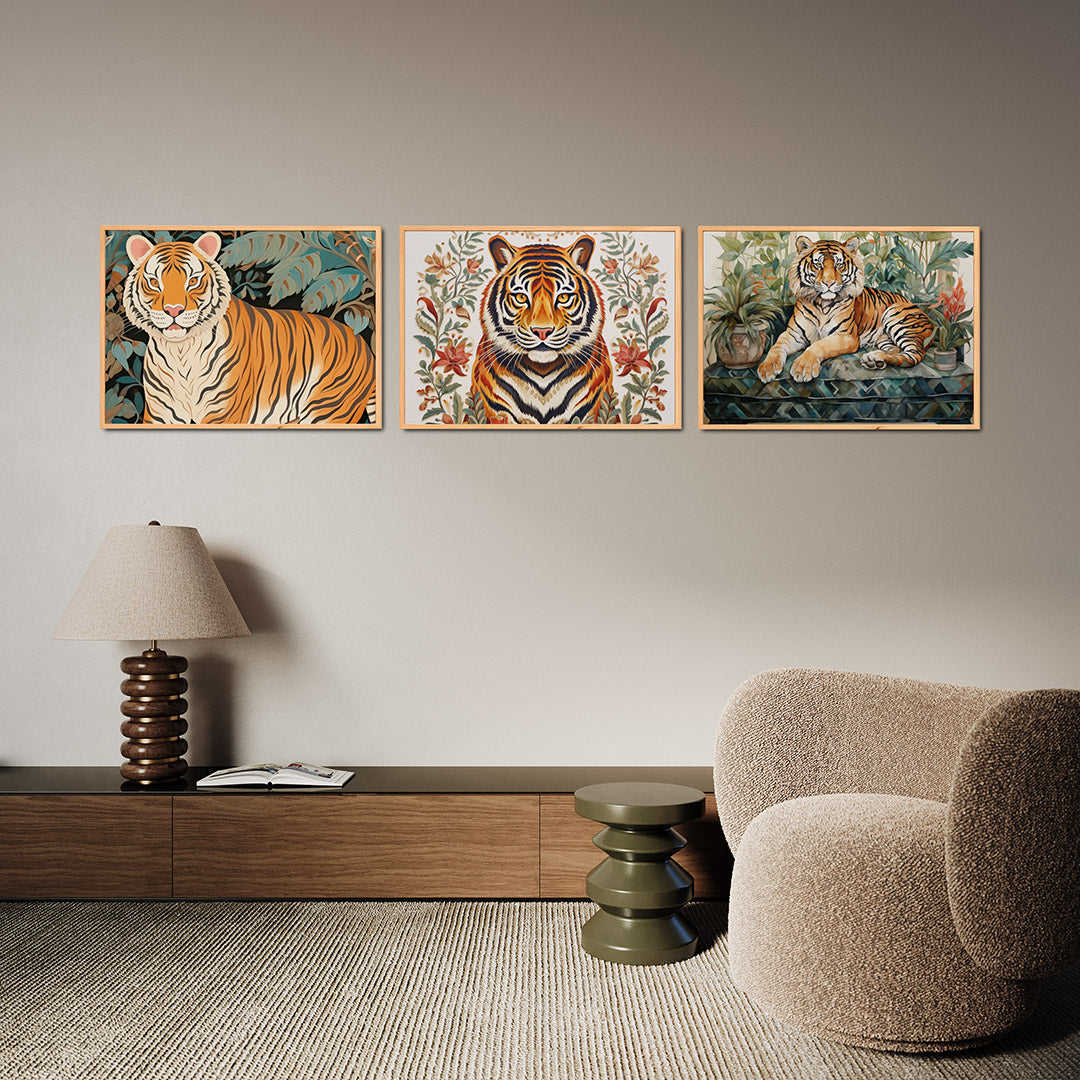 Tijger en bladeren Posterset