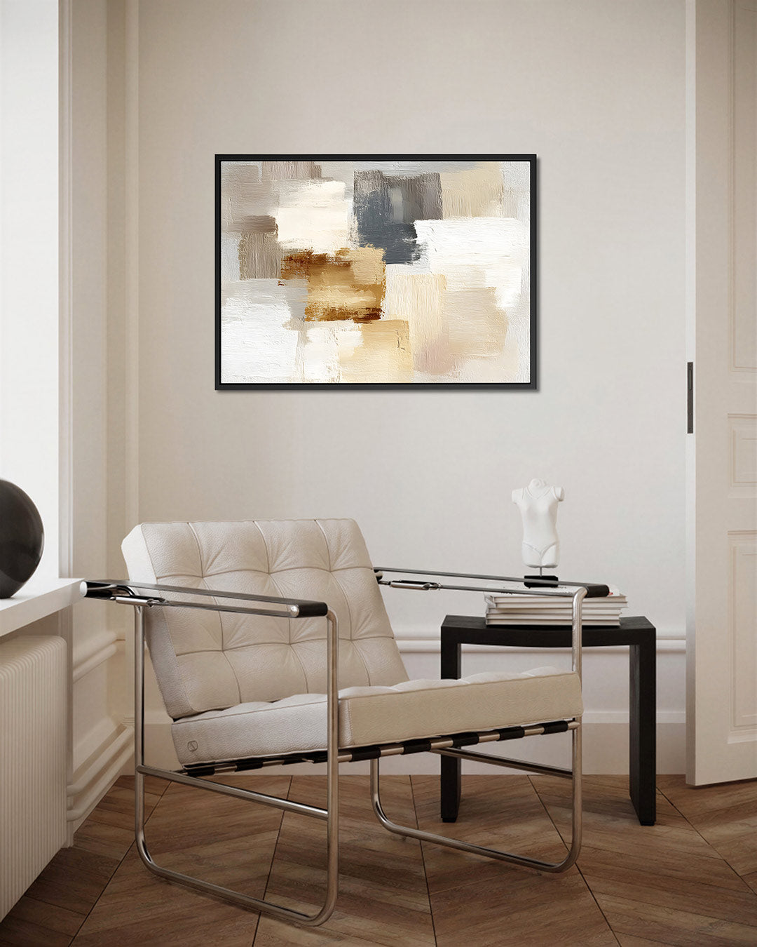 Neutrale kleuren compositie Kunstwerk