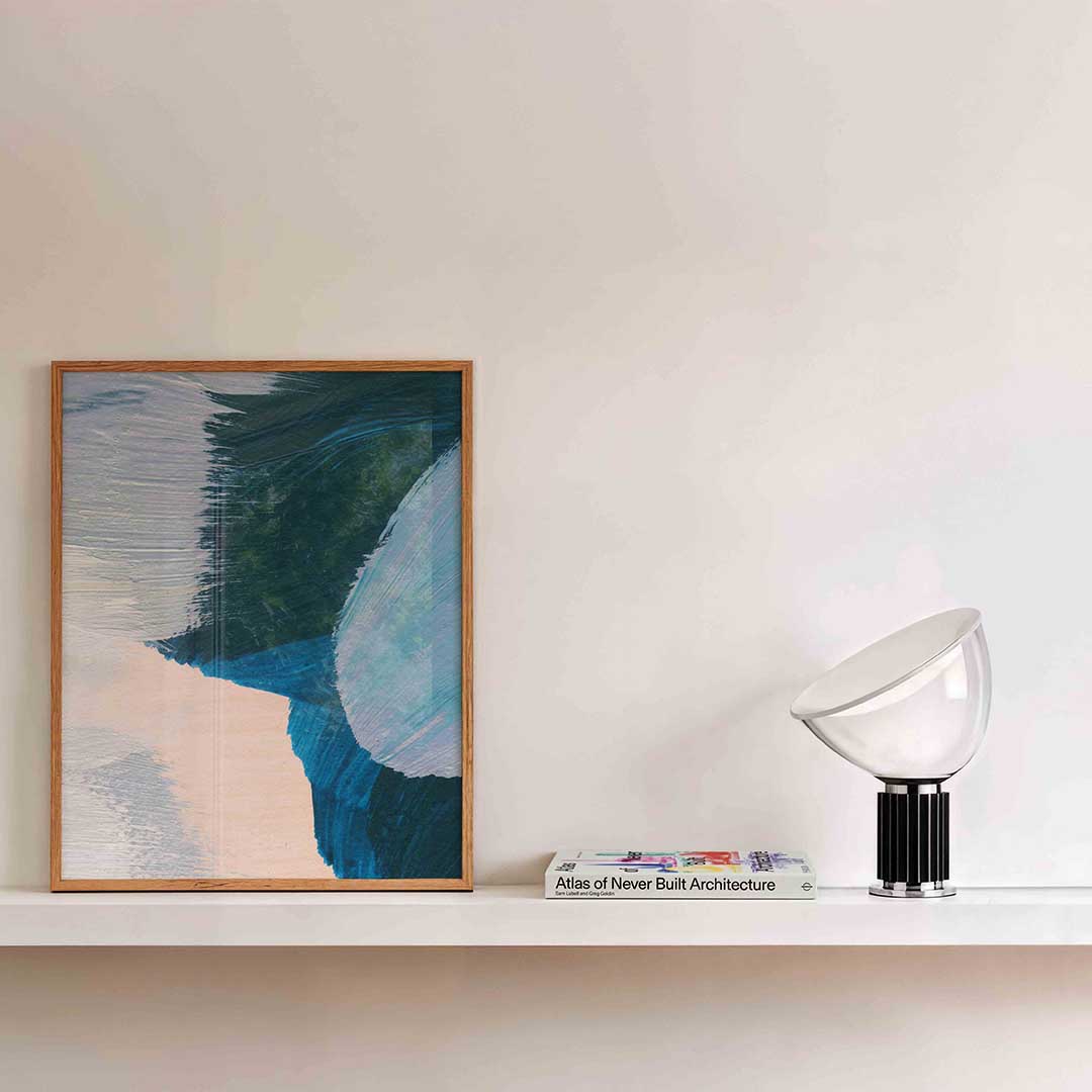 Abstracte blauwe vormen Poster