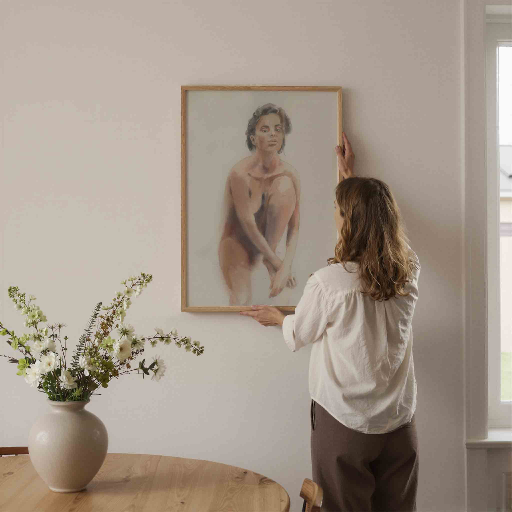 Zittende figuur Poster