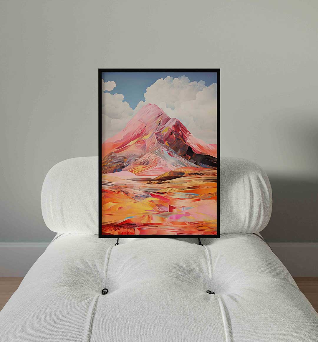 Berglandschap met wolken Poster