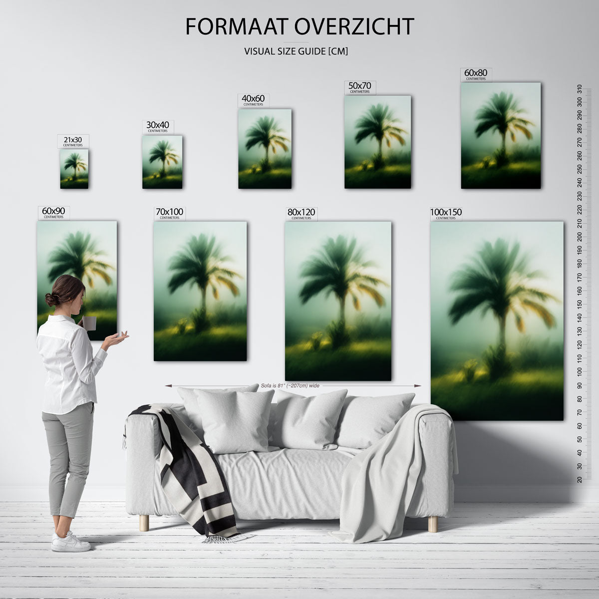 Palmboom in de mist Poster