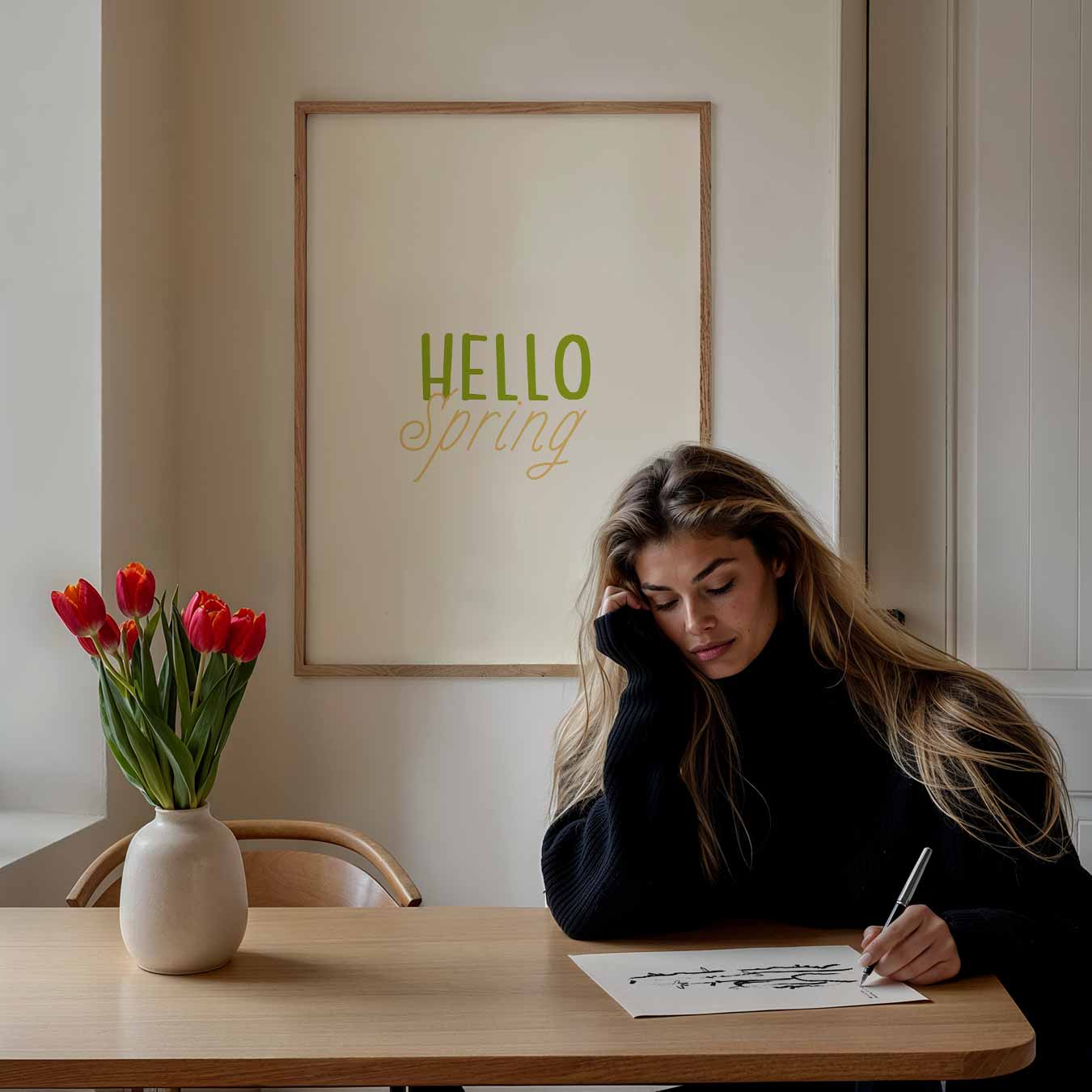 Hello Spring Poster-WallArtistic