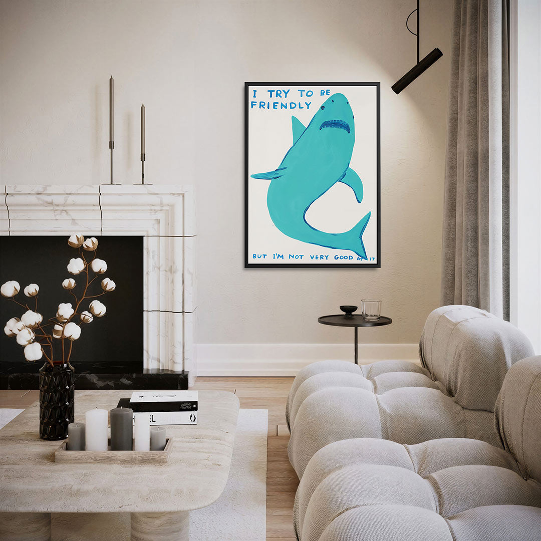 Vrolijke haai illustratie Kunstwerk