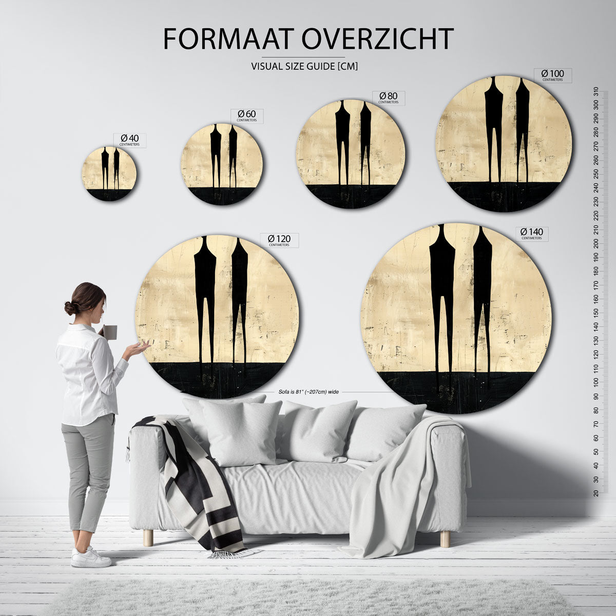 Twee figuren Muurcirkel