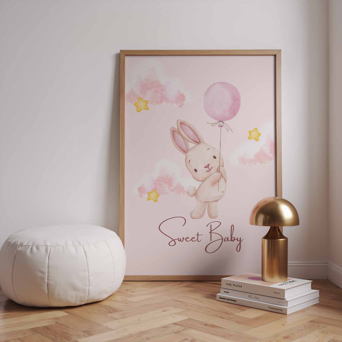 Schattige Konijn Kinderkamer Poster-WallArtistic