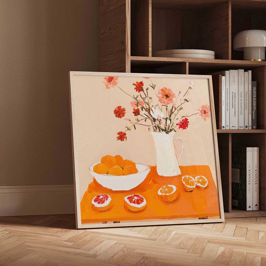 Bloemen en citrus Poster