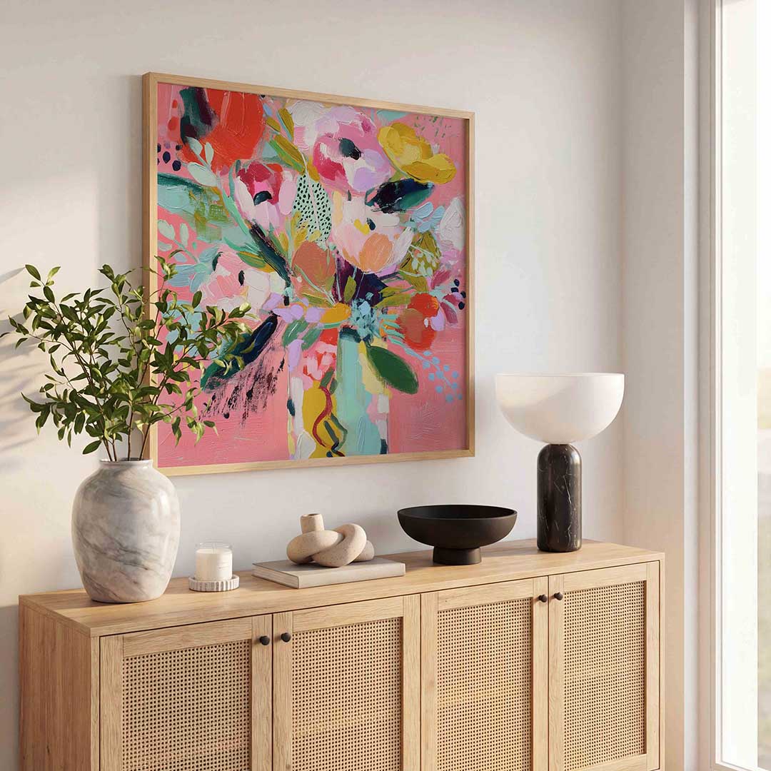 Bloemen in vaas Poster