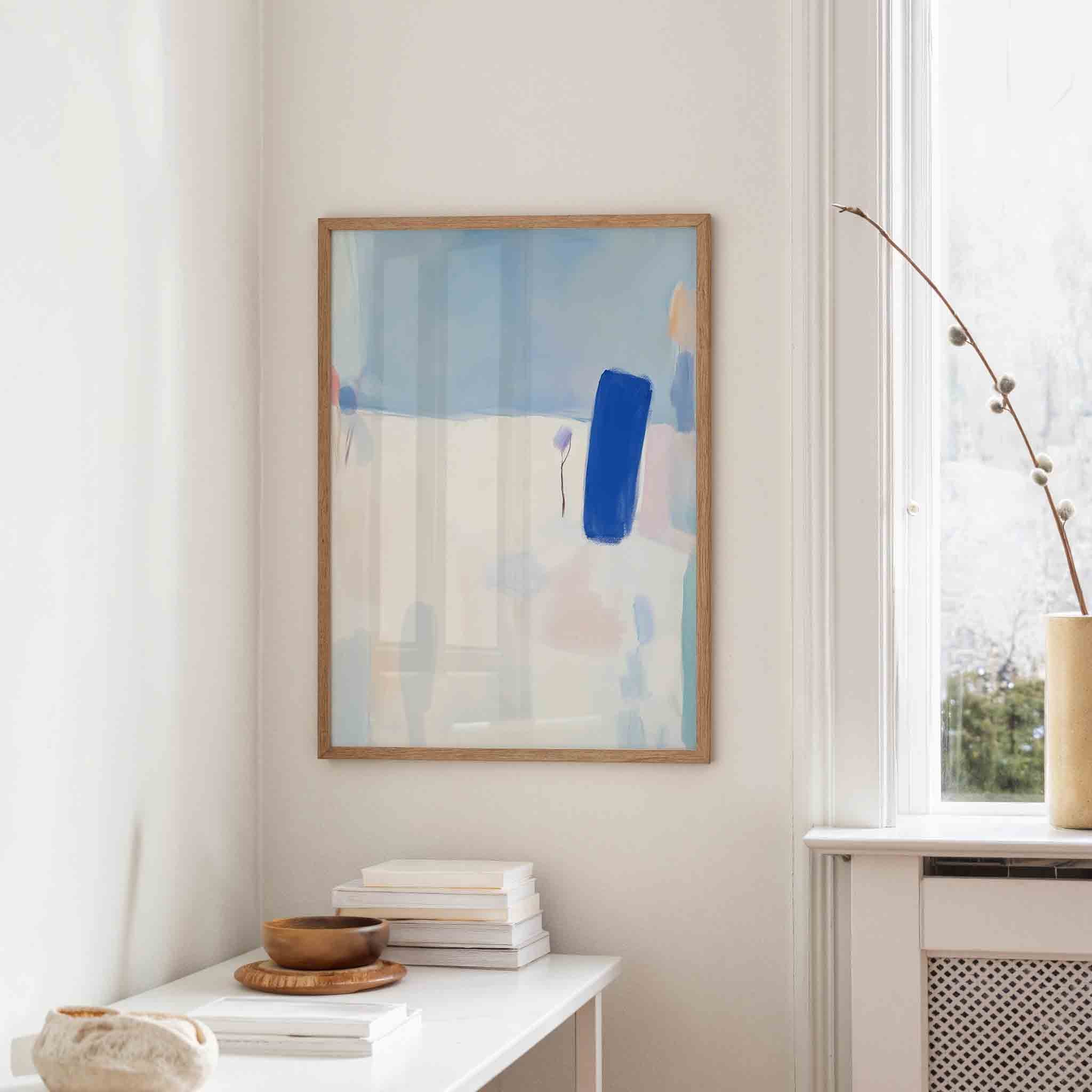 Abstracte blauwe vormen Poster