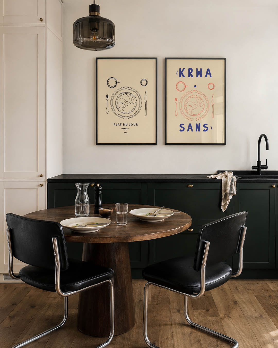 Eenvoudige ontbijtsetting Posterset