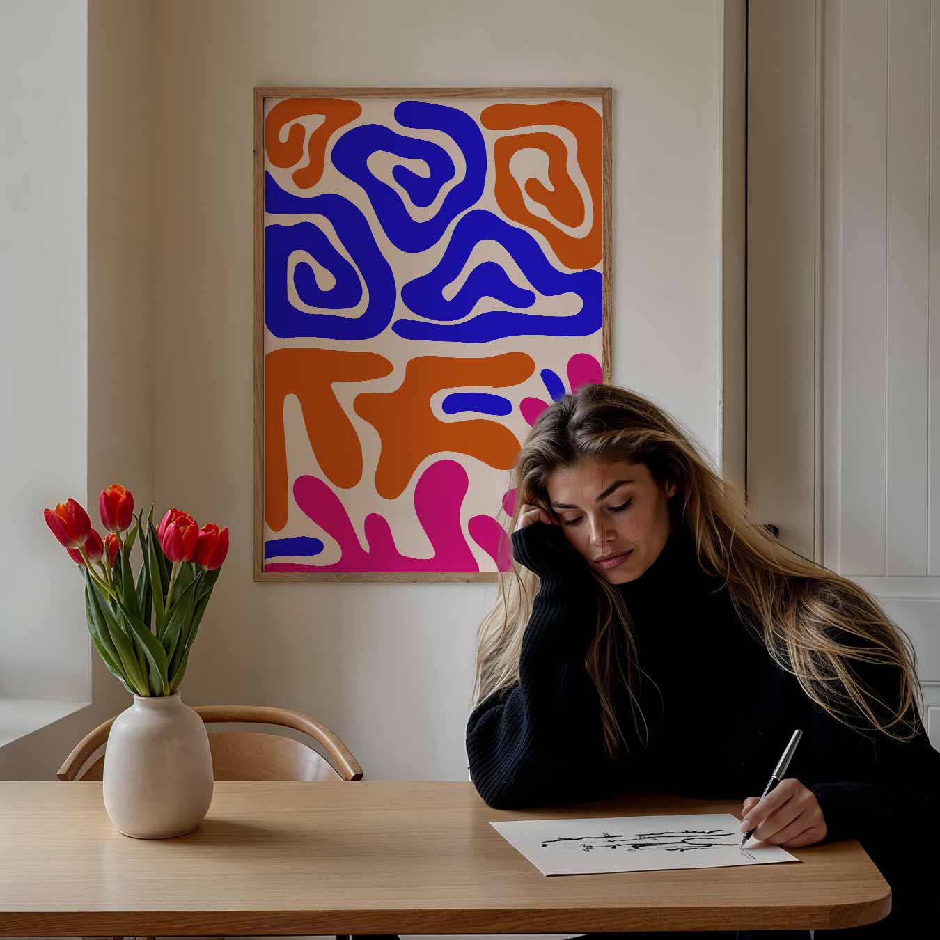 Moderne Abstracte Kleurenposters Poster-WallArtistic