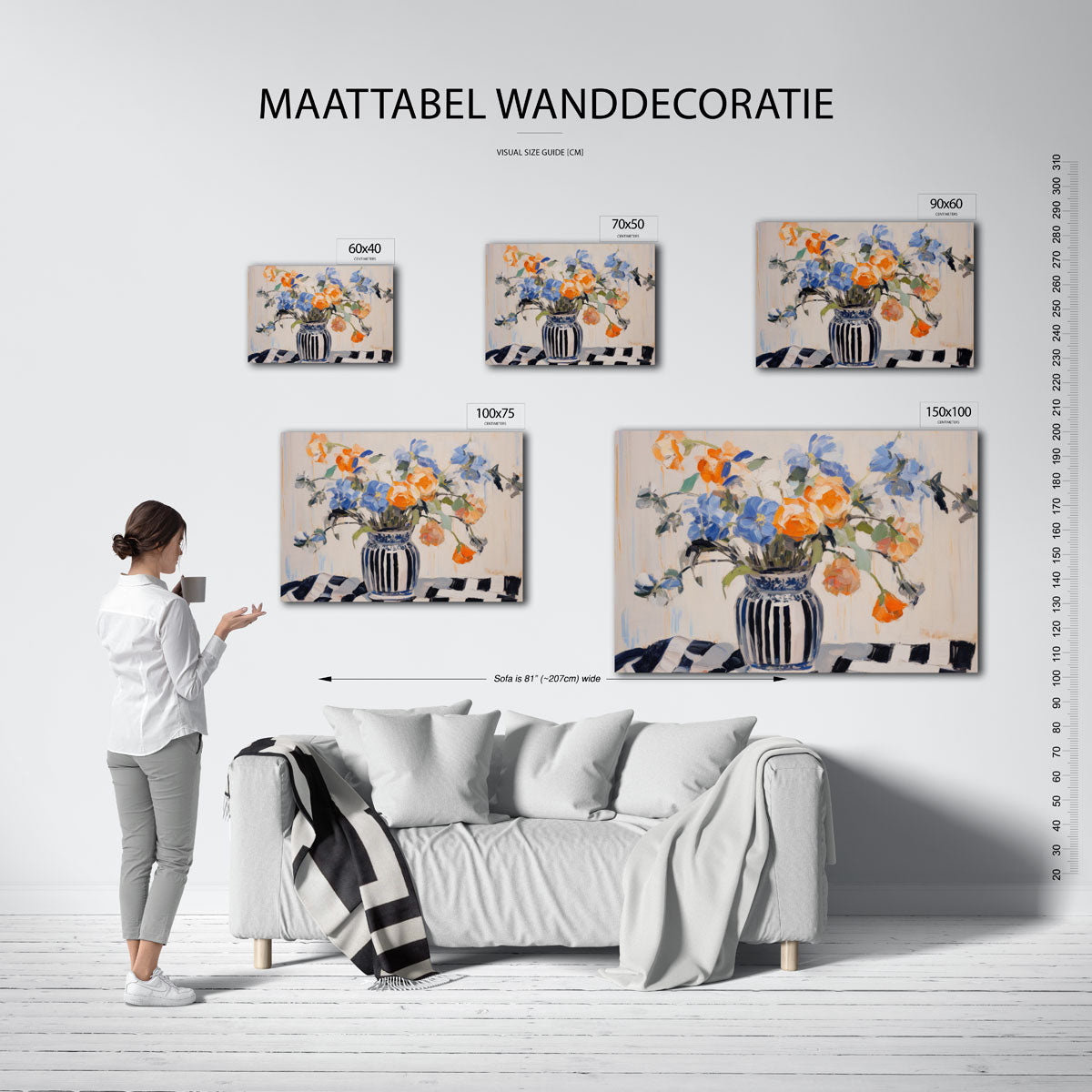 Bloemen in vaas Kunstwerk