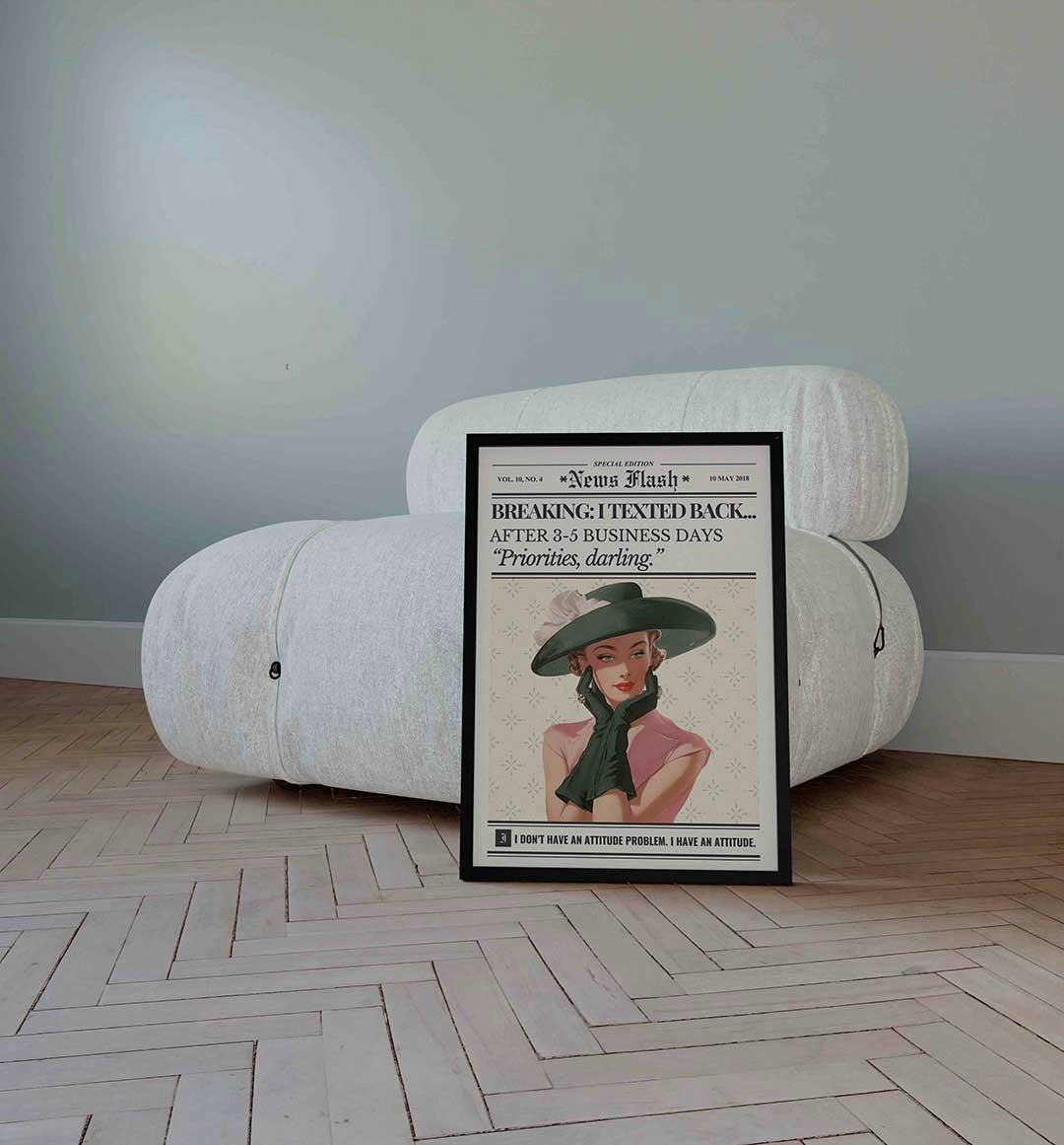 Vrouw met hoed en handschoenen Poster