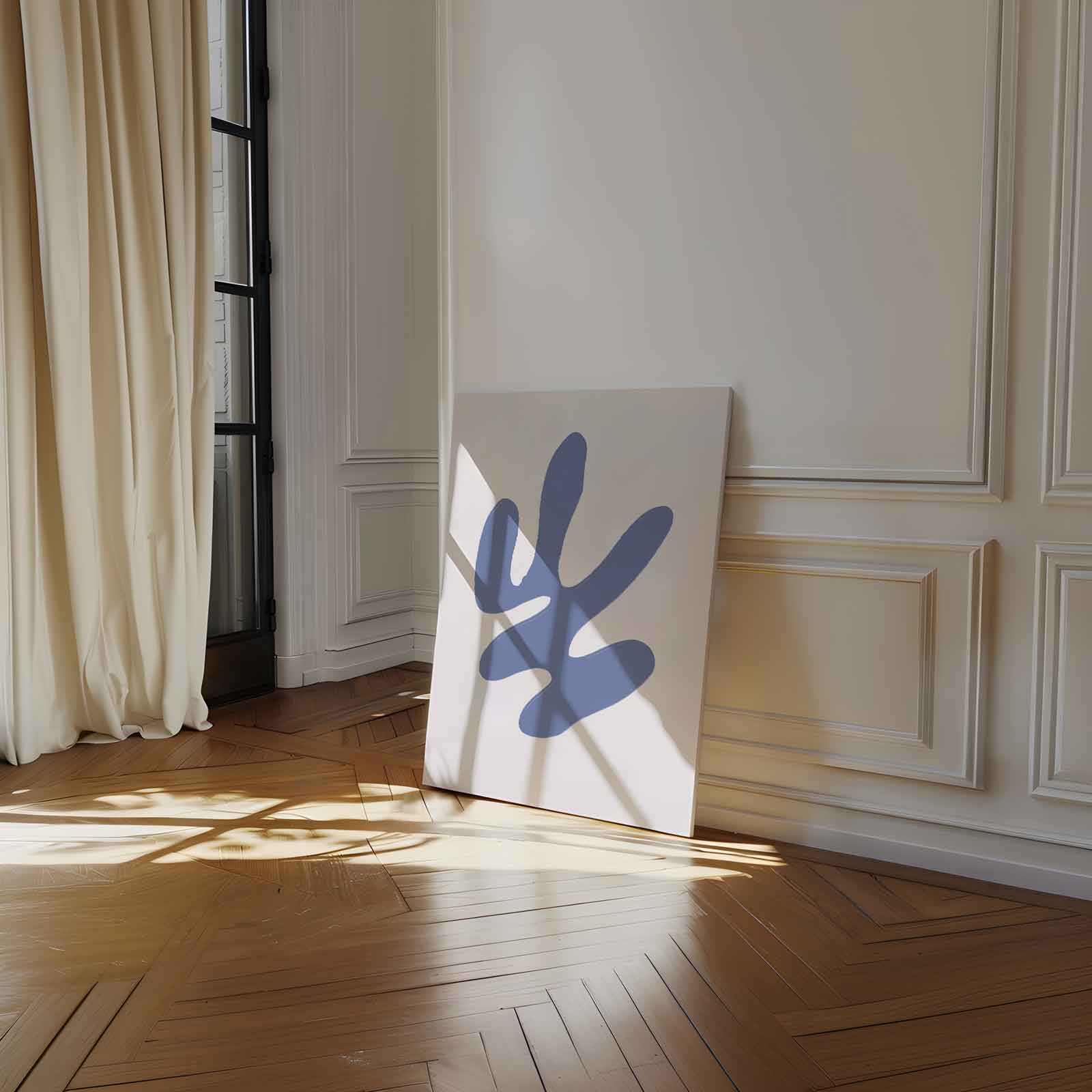 Blauwe Organische Vormen Kunstwerk-canvas-dibond-plexiglas-wanddecoratie-WallArtistic